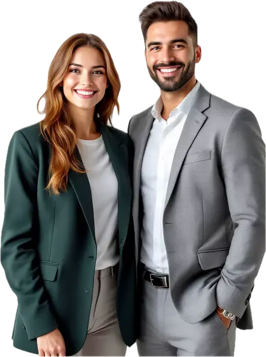 Dois profissionais atendendo clientes