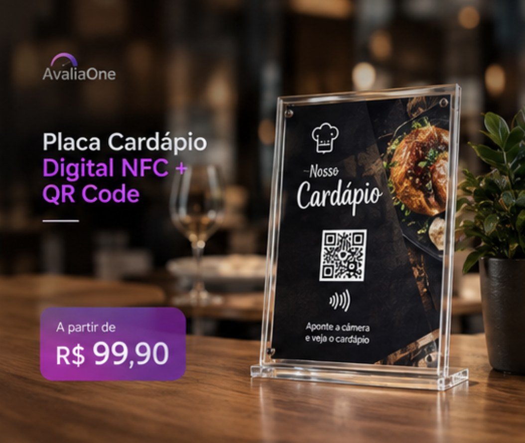 Placa Cardápio Digital